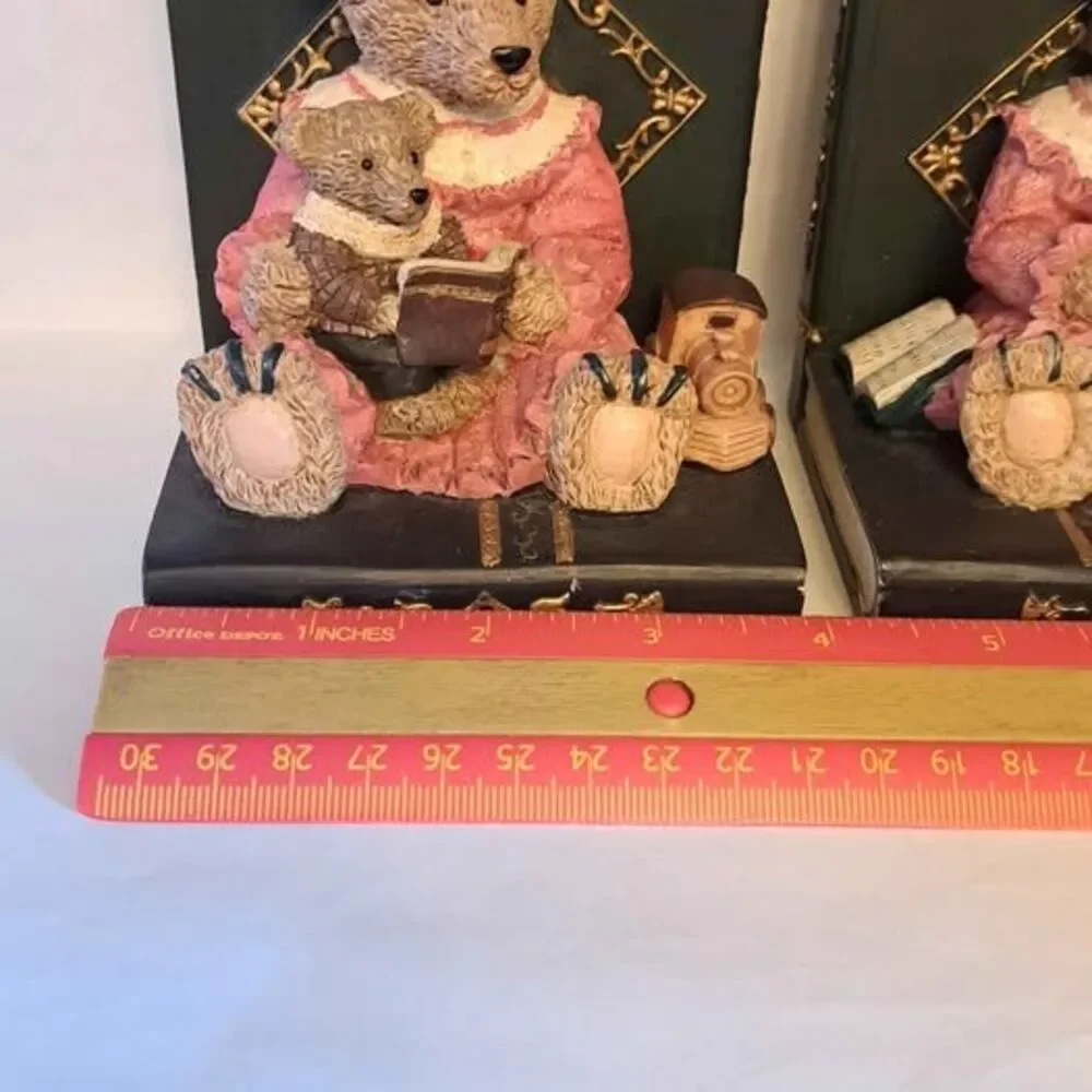 Set of 2 vintage bookends cute bears heavy